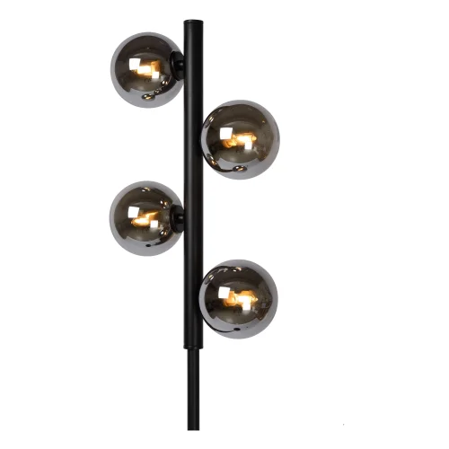 Торшер Tycho 45774/04/30 Lucide  прозрачный серый 4 лампы, основание чёрное в стиле винтаж
 фото 4